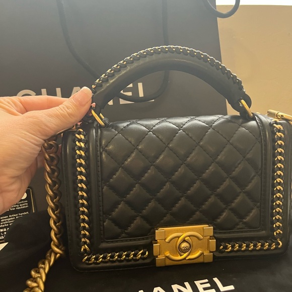 Authentic Chanel Black Small Boy Bag - Picture 4 of 15